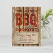 Rustisch ontwerp van hout - Uitnodiging via de BB (Staand voorkant)