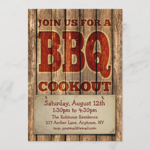 Rustisch ontwerp van hout - Uitnodiging via de BB