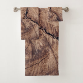 Rustisch ontwerp van houten korrels bad handdoek