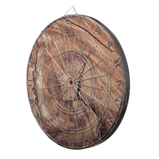 Rustisch ontwerp van houten korrels dartbord (Voorkant Rechts)