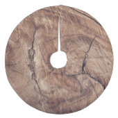 Rustisch ontwerp van houten korrels fleece kerstboom rok (Voorkant)