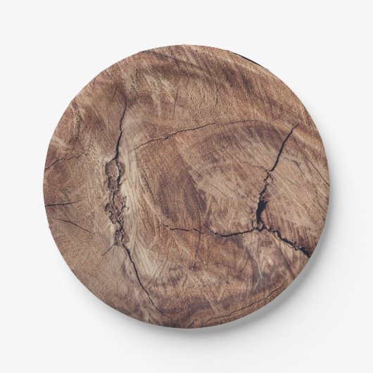 Rustisch ontwerp van houten korrels papieren bordje (Voorkant)