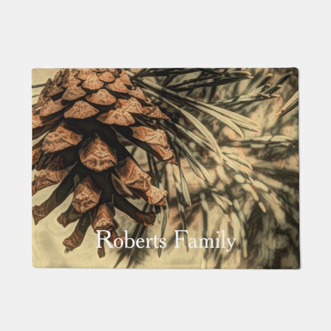 Rustisch ontwerp van pine-kloon deurmat (Voorkant)