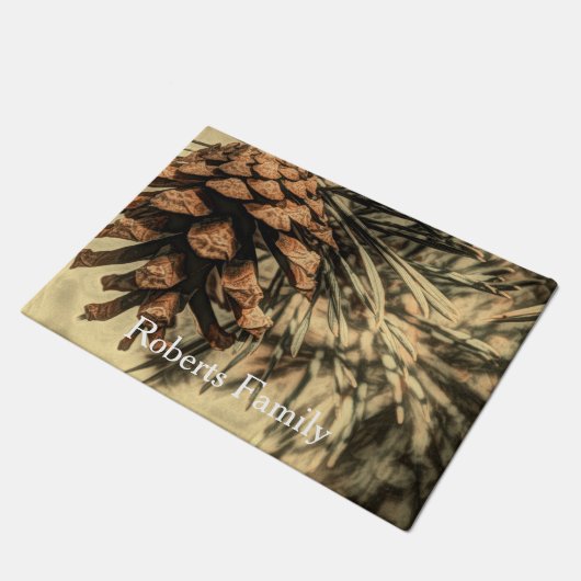 Rustisch ontwerp van pine-kloon deurmat (Schuin)