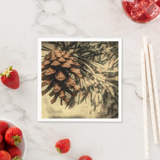 Rustisch ontwerp van pine-kloon servet (Insitu)