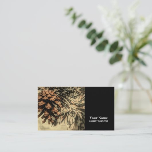 Rustisch ontwerp van pine-kloon visitekaartje (Staand voorkant)