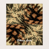 Rustisch ontwerp van pine-kloon visitekaartje (Buitenkant ongevouwen)