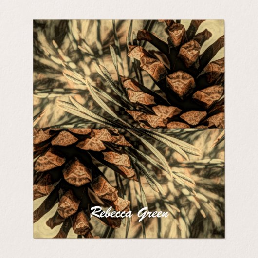 Rustisch ontwerp van pine-kloon visitekaartje (Buitenkant ongevouwen)