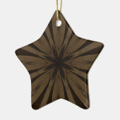 Rustisch ontwerp voor bruine ventilator Kaleidosco Keramisch Ornament (Links)