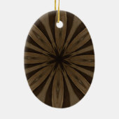 Rustisch ontwerp voor bruine ventilator Kaleidosco Keramisch Ornament (Achterkant)