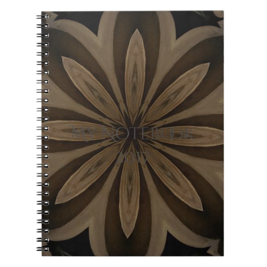 Rustisch ontwerp voor bruine ventilator Kaleidosco Notitieboek (Voorkant)