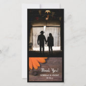 Rustisch Oranje Daisy Barn Wood Land Dank je Bedankkaart (Voorkant)