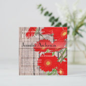 Rustisch Oranje Rood Gerbera Land Vrijgezellenfees Kaart (Staand voorkant)