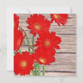 Rustisch Oranje Rood Gerbera Land Vrijgezellenfees Kaart (Achterkant)