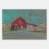 Rustisch Oud Blauwgroen Textuur Barn Inpakpapier Vel (Voorkant)