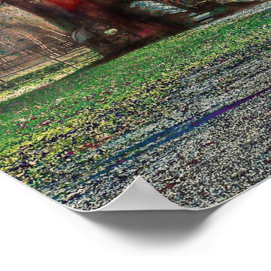 Rustisch Oud Blauwgroen Textuur Barn Poster (Hoek)