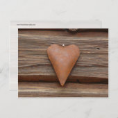 Rustisch oud hart op hout briefkaart (Voorkant / Achterkant)