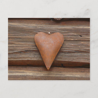 Rustisch oud hart op hout briefkaart