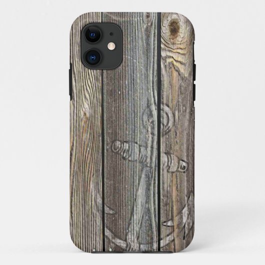 Rustisch oud hout en anker Case-Mate iPhone case (Achterkant)