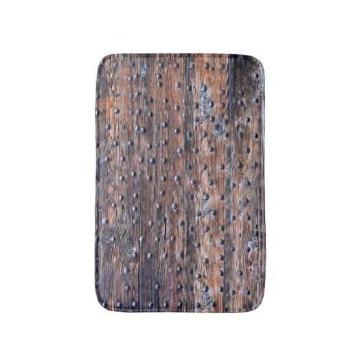 Rustisch oud hout met nagels badmat (Voorkant Verticaal)