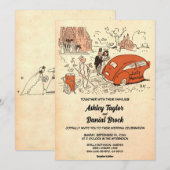 Rustisch Oud-huwelijks Wuwelijks Kaart (Voorkant / Achterkant)