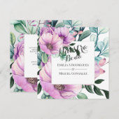 Rustisch Paars Bloom Nuestra Boda Spaans huwelijk Kaart (Voorkant / Achterkant)