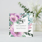 Rustisch Paars Bloom Nuestra Boda Spaans huwelijk Kaart (Staand voorkant)
