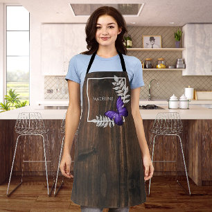 Rustisch Paars Butterfly - Gepersonaliseerd Schort