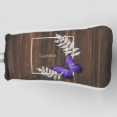 Rustisch Paars Butterfly Golf Head Hoesje Golfheadcover (Voorkant)