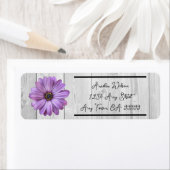 Rustisch Paars Daisy Return Address Label (Insitu)