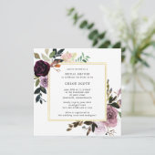 Rustisch Paars en Mauve Pink Floral Vrijgezellenfe Kaart (Staand voorkant)