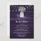 Rustisch Paars Floral Vrijgezellenfeest Kaart (Voorkant)