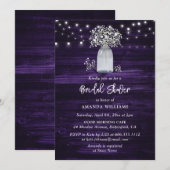 Rustisch Paars Floral Vrijgezellenfeest Kaart (Voorkant / Achterkant)