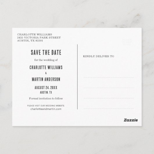 Rustisch Paars huwelijk sparen het Briefkaart Datu (Achterkant)