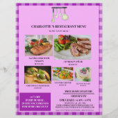 Rustisch Paars Pset Restaurantmenu Flyer (Voorkant)