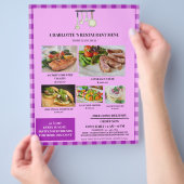Rustisch Paars Pset Restaurantmenu Flyer (Hand)