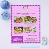 Rustisch Paars Pset Restaurantmenu Flyer (Enkel)