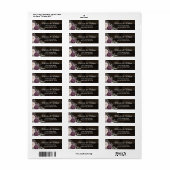 Rustisch Paars Roos bloei op donker hout Etiket (Full Sheet)