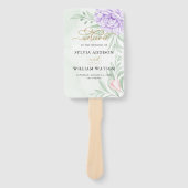 Rustisch Paars Roos Floral Eucalyptus Boho Wedding Handwaaier (Voorkant)