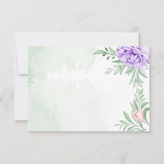 Rustisch Paars Roos Floral Eucalyptus Boho Wedding RSVP Kaartje (Achterkant)