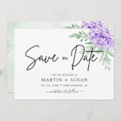Rustisch Paars Roos Floral Eucalyptus Boho Wedding Save The Date (Voorkant / Achterkant)