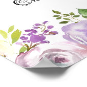 Rustisch Paars Roos Floral Wedding Ceremony Seatin Poster (Hoek)