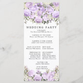 Rustisch Paars Roos Floral Wedding Programmakaart (Achterkant)