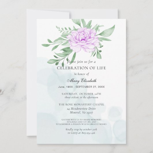 Rustisch Paars Roos laat levensfestiviteit achter Kaart (Voorkant)