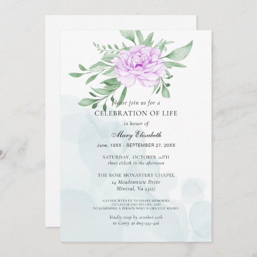 Rustisch Paars Roos laat levensfestiviteit achter Kaart (Voorkant / Achterkant)