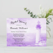 Rustisch Paars Vrijgezellenfeest vuurtoren Kaart (Staand voorkant)