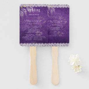  Rustisch Paars WISTERIA-Lace Wedding Handwaaier