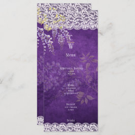 Rustisch Paars WISTERIA-Lace Wedding Menu
