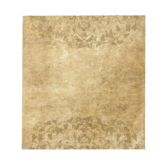 Rustisch  papierperkament en wijnstokken notitieblok (Voorkant)