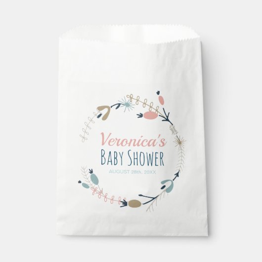 Rustisch pasta botanisch Baby shower Bedankzakje (Voorkant)